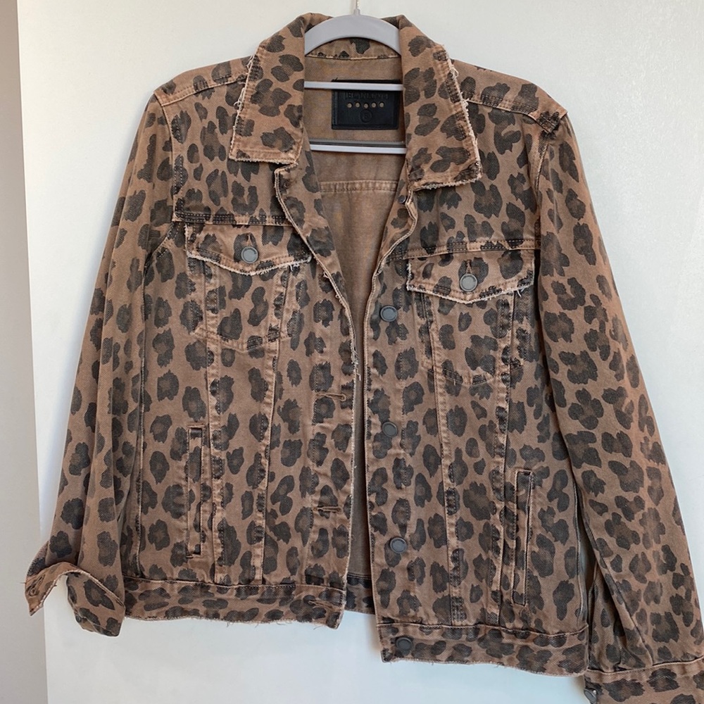 BLANK NYC Leopard Denim Jacket